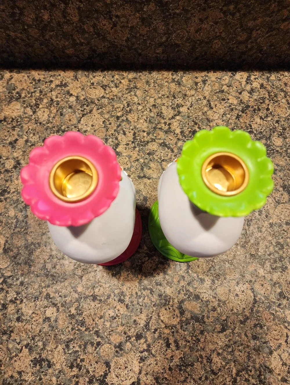 Day of the Dead Sugar Skull Candle Holders - Pink and Green